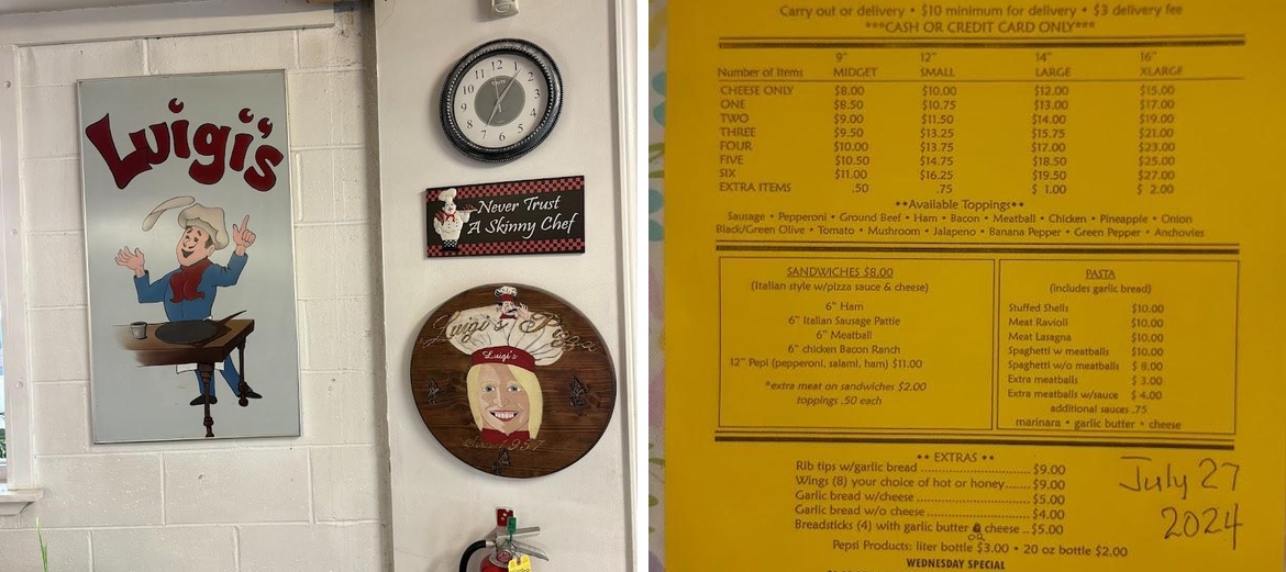 Luigi's Pizza Menu
